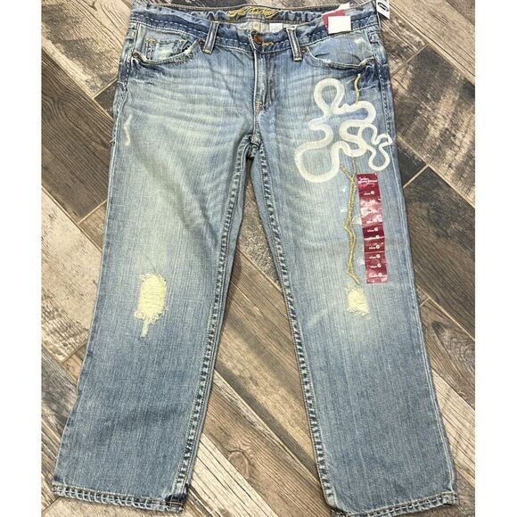 New $35 Old Navy Special Edition Ultra Low Waist‎ Cropped Jeans Size 6 Waist 32 - Picture 1 of 8